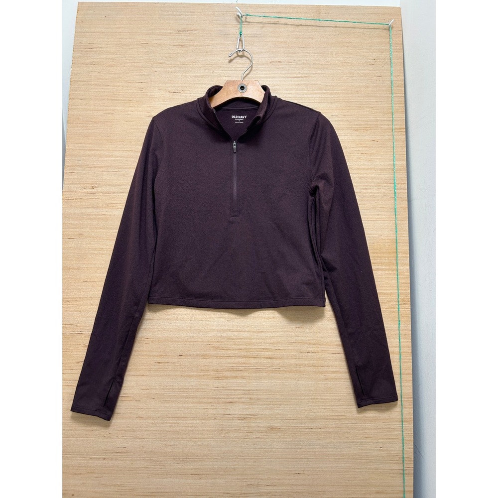 Old Navy CloudComfy Quarter Zip Pullover Cropped Plum Purple Mens Medium‎